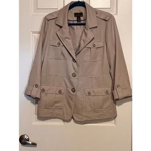 Fenn Wright Manson Jacket Beige Size L 25" Long x 21" Pit‎ to Pit